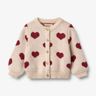 Strickjacke Jacquard Hearts von Wheat