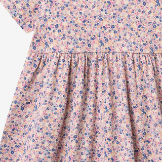 Jersey Dress Anna Pink Blue Flowers von Wheat