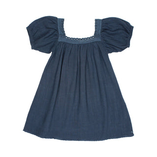 Kleid mit Spitzenrand Mitternachtsblau für Kinder von Buho