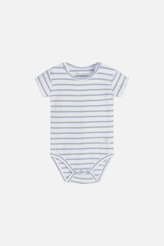 Kurzarm Body Barni blau-weiss gestreift für Babys von Hust & Claire