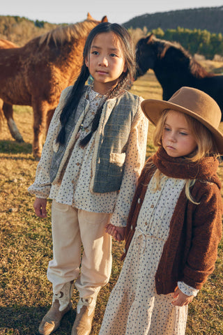 Langarm-Bluse Ivory mit Blumenmuster von Búho Barcelona