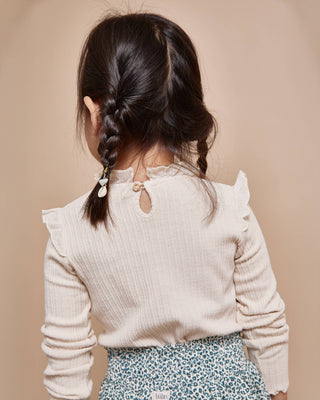 Ripp Langarm-Shirt Ivory von Búho Barcelona