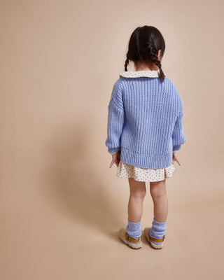 Strick Cardigan Soft Blue von Búho Barcelona