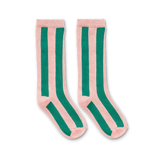 Socken Rosa mit grünen Streifen von Sproet & Sprout