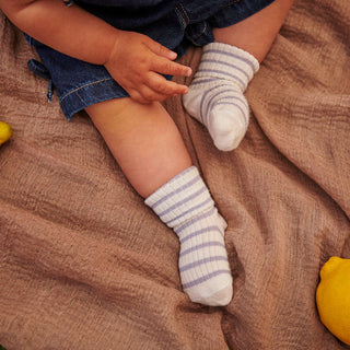 Bambus Rib-Socken Kallie Lavender Sky Lila von mp Denmark