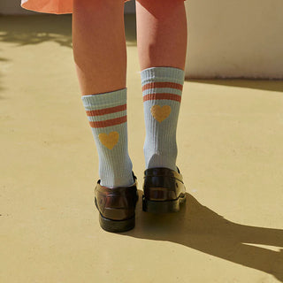Glitzer Kniesocken Skyride mit Streifen von mp Denmark