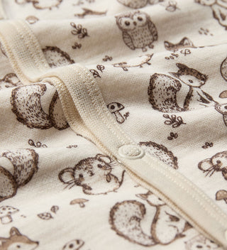 Merinowolle Pyjama Mobi Woodland Off White von Hust & Claire