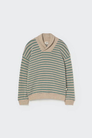 Sweater Nador Beige-Grün gestreift von Cozmo