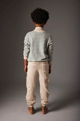 Sweater Nador Beige-Grün gestreift von Cozmo