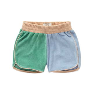 Frottee-Shorts Blau-Grün Colourblock von Sproet & Sprout