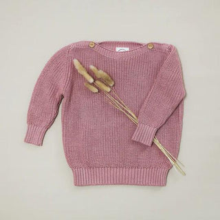Organic Oversize Knit Pulli Dusty Rose von Cosy Roots