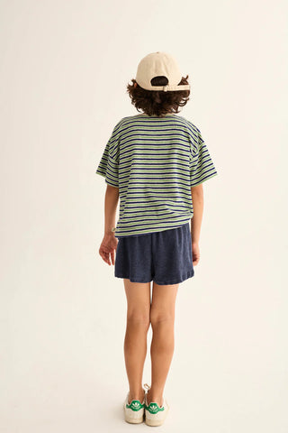 Frottee Shirt Enea Blau-Grün gestreift von Cozmo