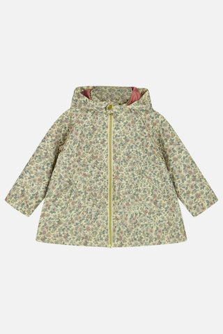 Regen-Jacke Hellgelb mit Blumenprint für Kinder von Hust & Claire