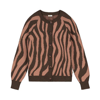 Strickcardigan Pink Zebra für Frauen von Yuki