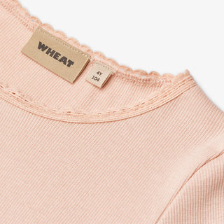 Modal Rib Langarmshirt Reese Powder Rosa von Wheat