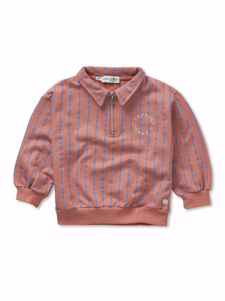 Sweatshirt mit Kragen Braun mit blauen Streifen von Sproet & Sprout