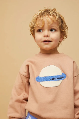 Pullover Hellbraun mit Saturnmotiv von Sproet & Sprout