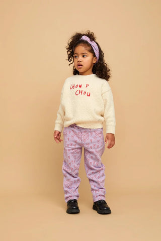 Pullover beige mit roter Chou Chou Stickerei von Sproet & Sprout