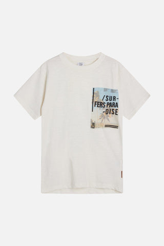 T-Shirt Andi Beige mit Palmen Aufdruck von Hust & Claire