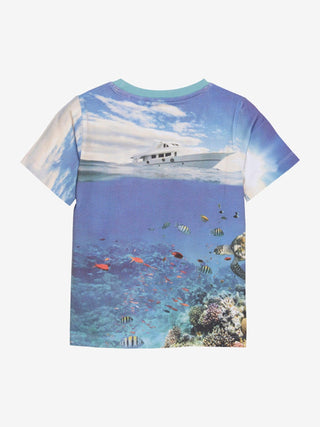 T-Shirt mit Boot- und Haifisch-Print von Minymo