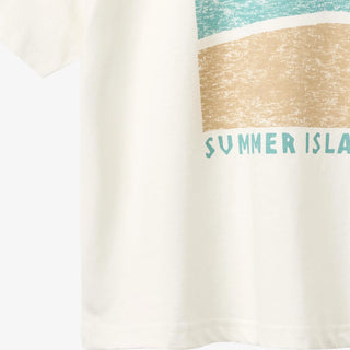 T-Shirt Leslie Weiss mit Summer Print von Wheat
