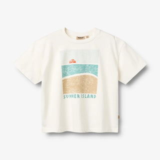 T-Shirt Leslie Weiss mit Summer Print von Wheat