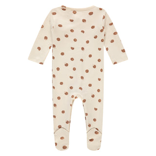 Modal Babystrampler mit Füssen Beige mit Cookieprint von A Tiny Story