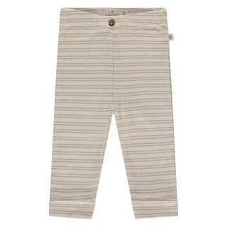 Modal Lange Rib-Babyhose Beige-Braun gestreift von A Tiny Story