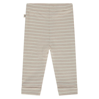 Modal Lange Rib-Babyhose Beige-Braun gestreift von A Tiny Story