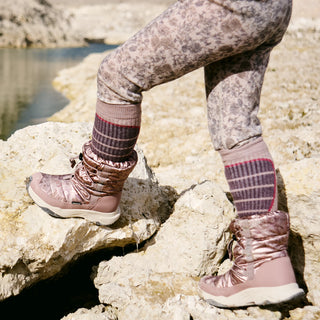 Winterboot Cosmo Golden flowers lila gefüttert von Wheat
