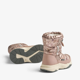 Winterboot Cosmo Golden flowers lila gefüttert von Wheat