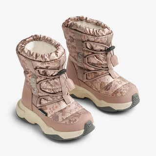 Winterboot Cosmo Golden flowers lila gefüttert von Wheat