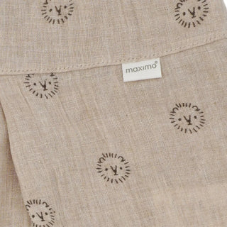 MUSSELIN ROMPER BEIGE MIT LÖWENPRINT VON MAXIMO
