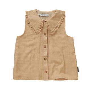 Musselin Ärmellose Bluse Apricot von Sproet & Sprout