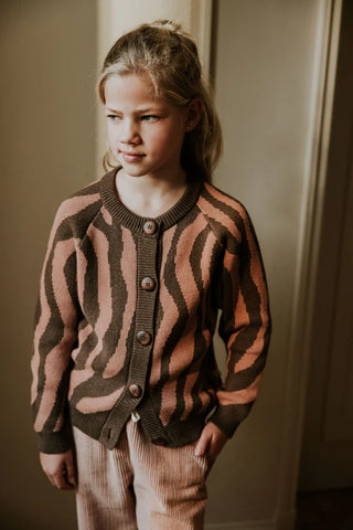Strickcardigan Pink Zebra für Kinder von Yuki