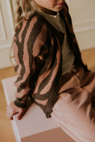Strickcardigan Pink Zebra für Kinder von Yuki
