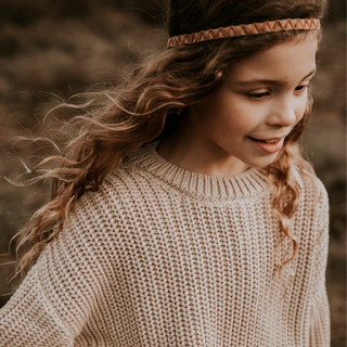 Strickpullover Moon Beige für Kinder von Yuki