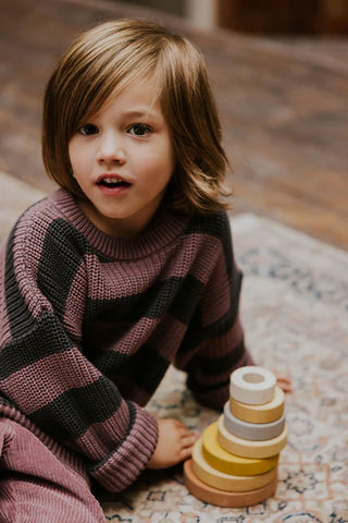 Strickpullover Heather gestreift für Kinder von Yuki