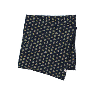 Musselin Bandana Navy Blau mit Blumenprint von Búho Barcelona