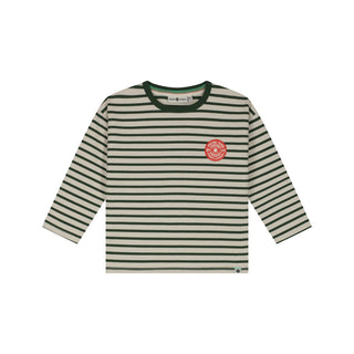 Langarmshirt Grün-Weiss gestreift von Stains & Stories