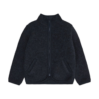 Woolfleece Jacke Navy Melnage Blau von Huttelihut