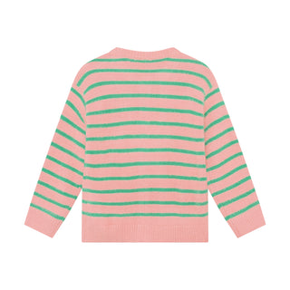 Cargdigan Pink-Grün gestreift von Daily7Kids