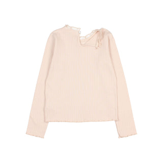 Ruffle Langarmshirt Cream Pink von Búho Barcelona