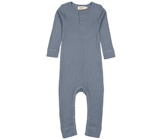 Modal-Strampler-Romper mit Knöpfen Stormy Blue von MarMar Copenhagen