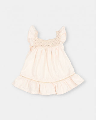 Baby kurzarm Kleid Ivory Búho