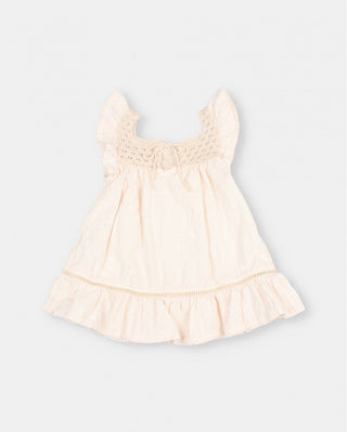 Baby kurzarm Kleid Ivory Búho