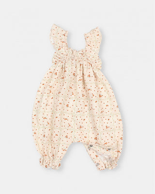 Baby Jumpsuit Garden Zartrosa mit Blumenmuster Búho