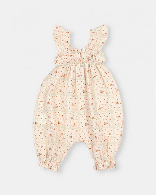 Baby Jumpsuit Garden Zartrosa mit Blumenmuster Búho