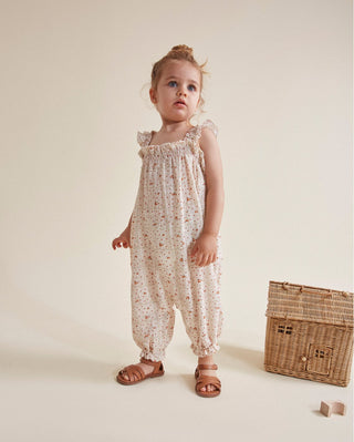 Baby Jumpsuit Garden Zartrosa mit Blumenmuster Búho