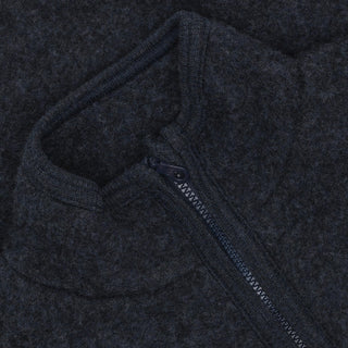 Woolfleece Jacke Navy Melnage Blau von Huttelihut